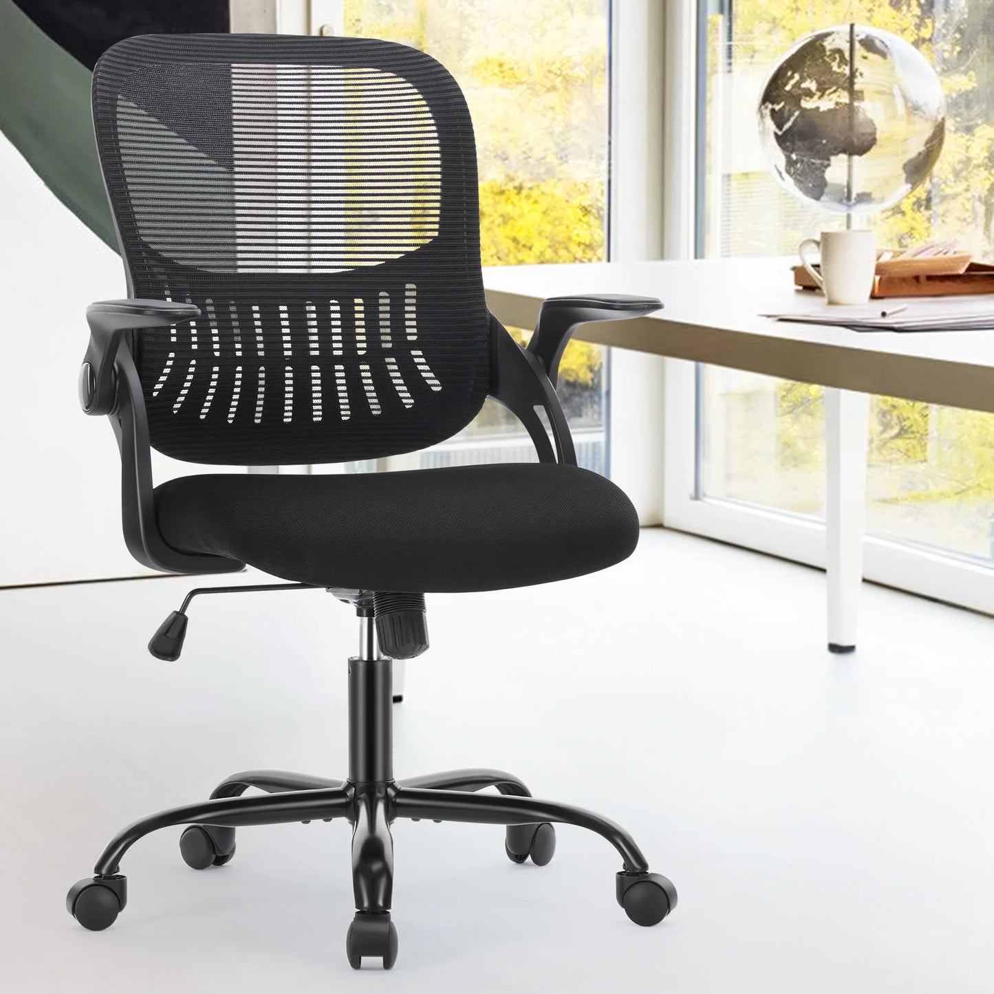 JHK Ergonomic Mesh Backrest Office Chair With Adjustable Height Wheels