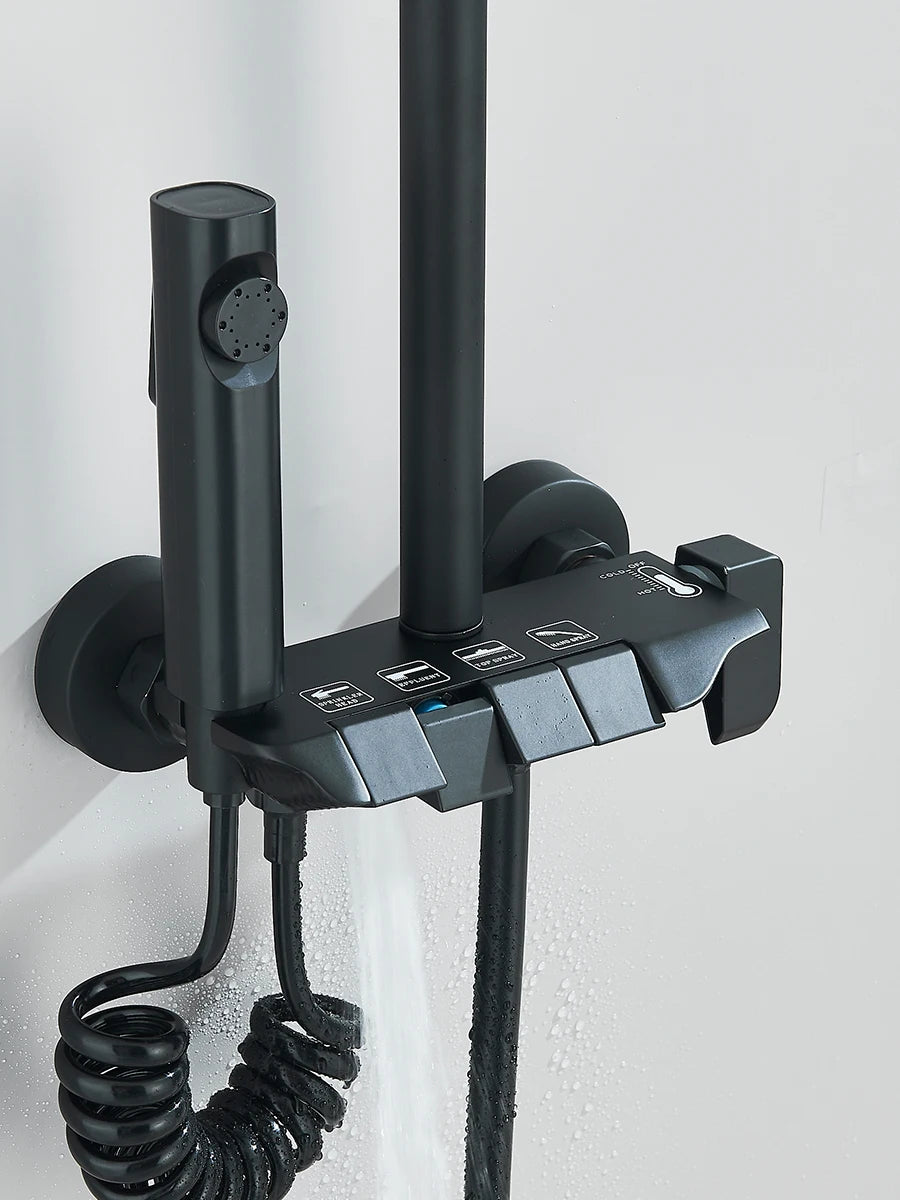 Quyanre 4 Way Shower System With Rain Shower Bidet Faucet
