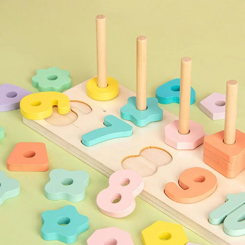 Math Shapes Puzzle Toys for Preschool Learning Number Matching