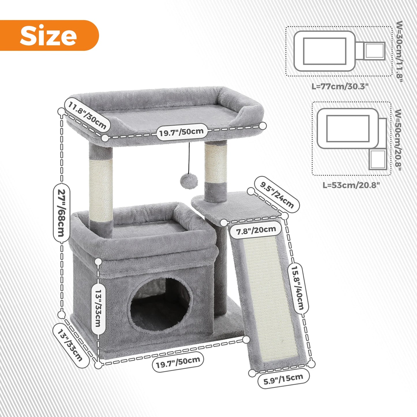 PAWZ Road Indoor Cat Tree With Sisal Scratching Post