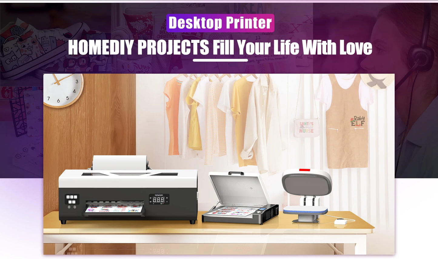 GMXZEC DTF Printer For Epson L805 Direct To Film Transfer
