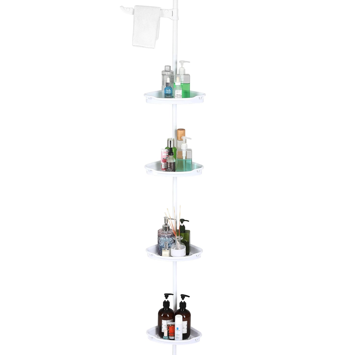 HiMISS Corner Shower Caddy With Tension Pole 4 Tier Organizer