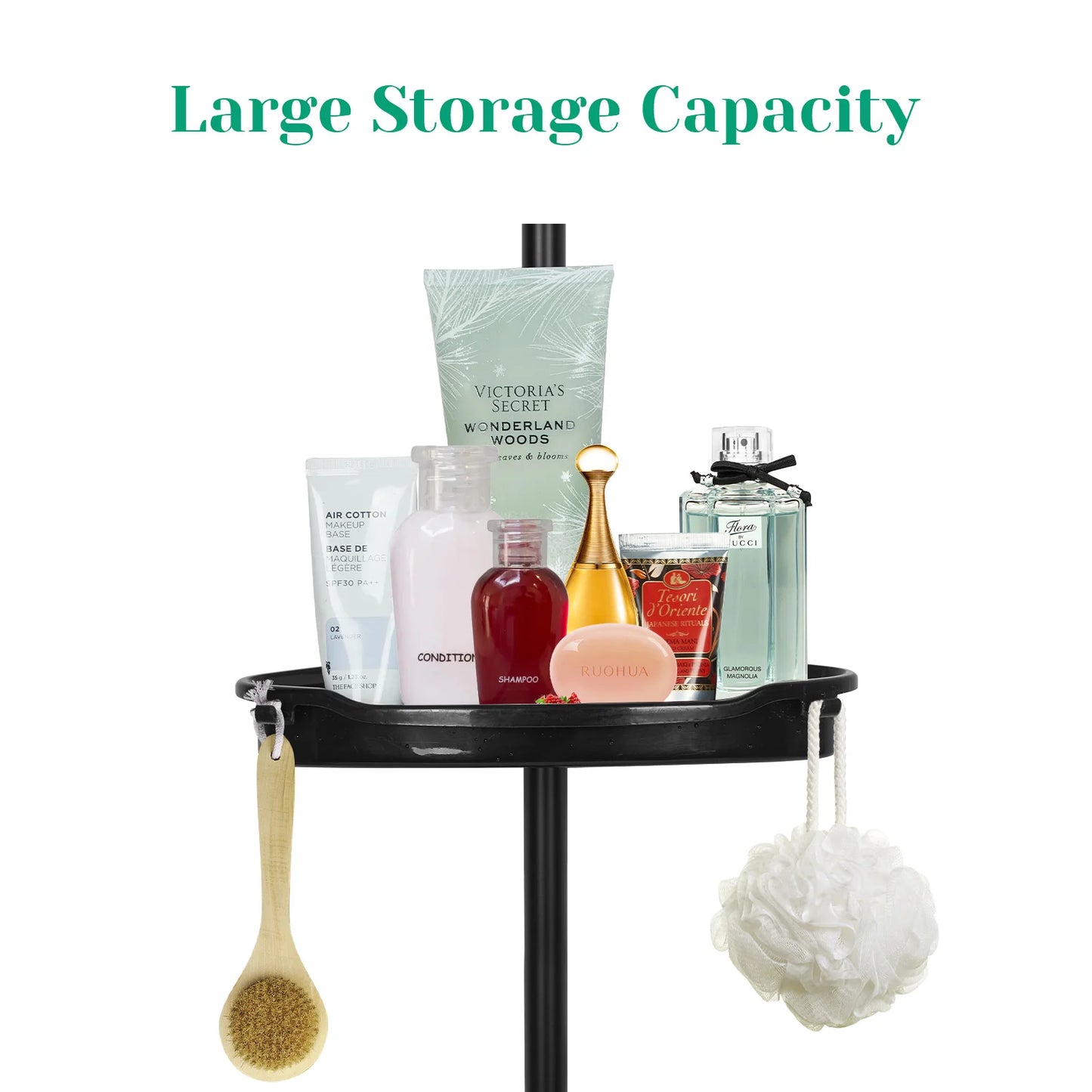 HiMISSH Corner Shower Caddy With Tension Pole 4 Tier Organizer
