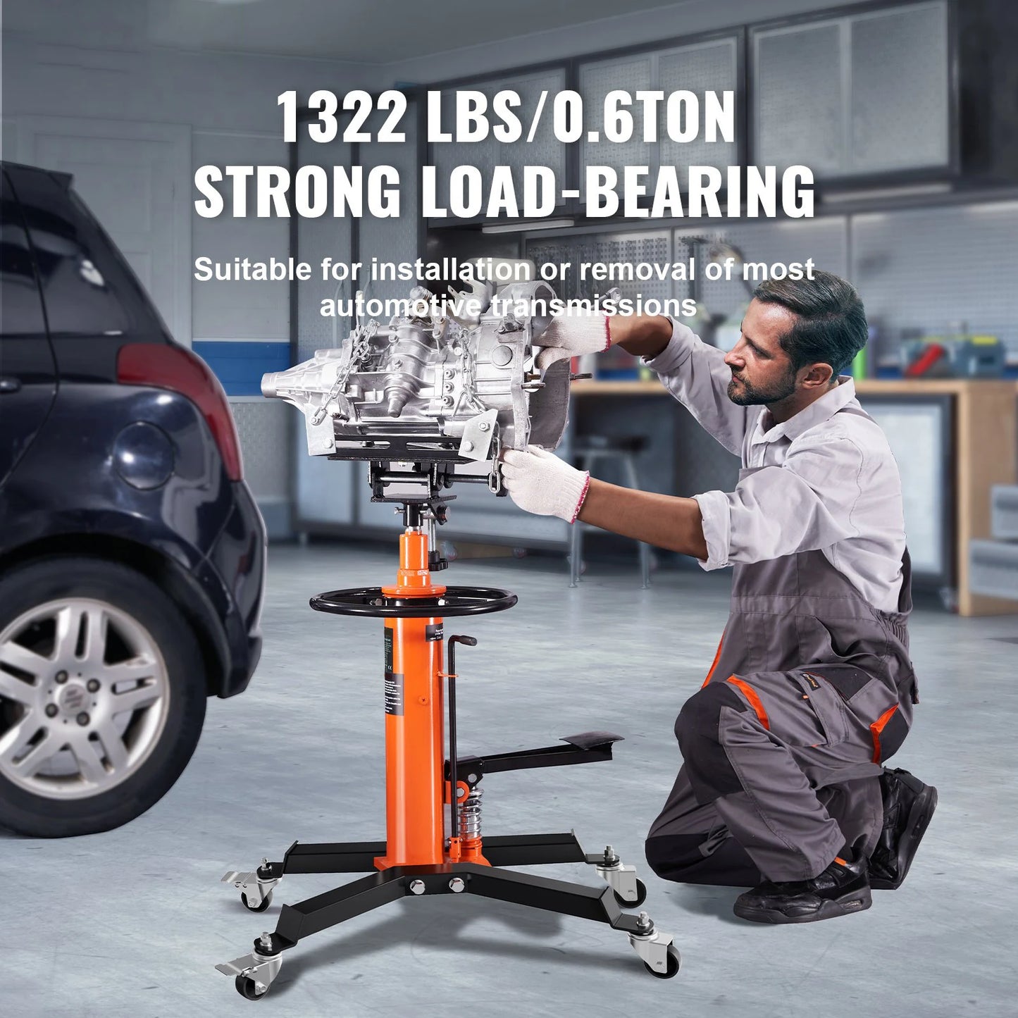 SucceBuy Transmission Jack 1322 Lbs Hydraulic Telescoping Lift