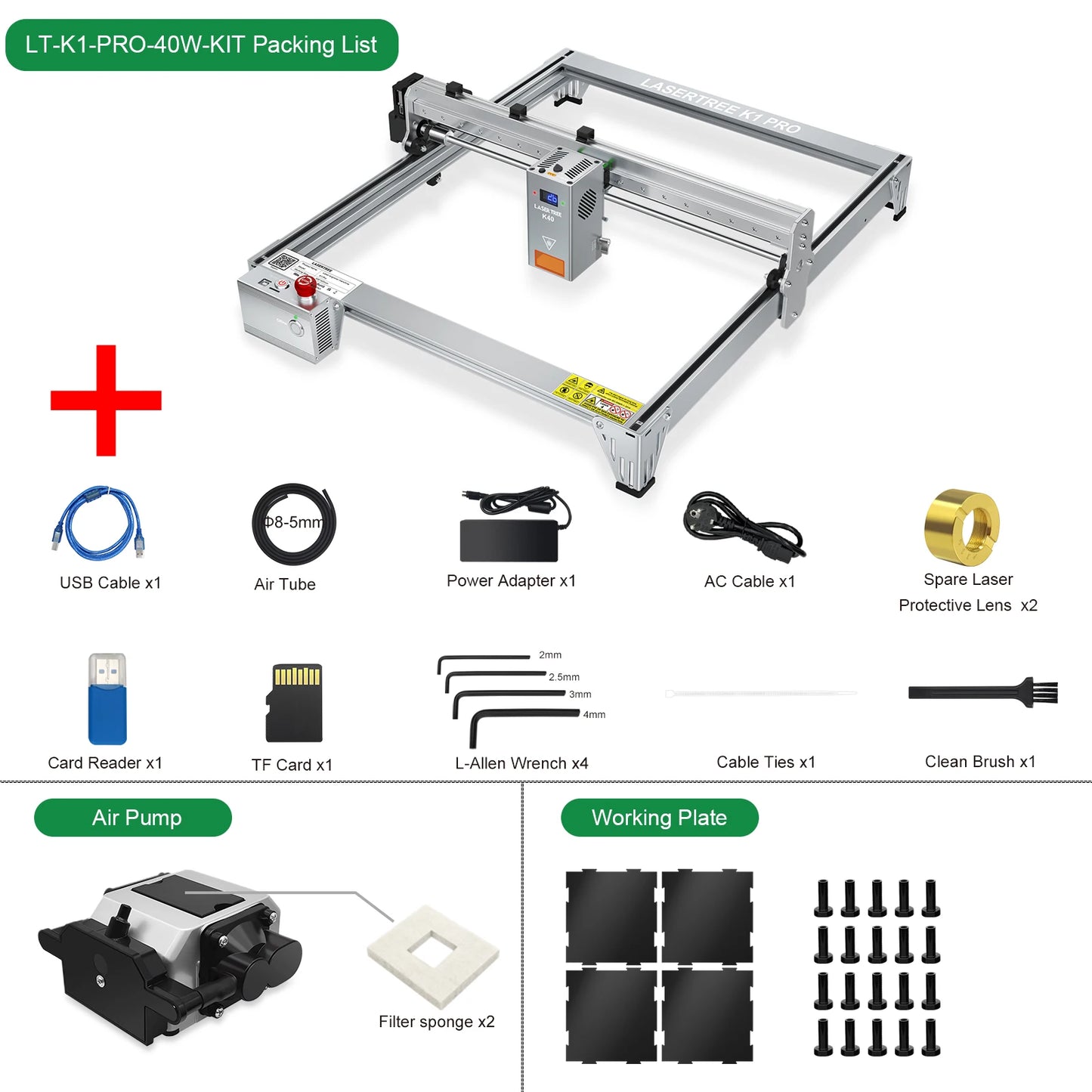 Laser Tree K1Pro Laser Engraver With 30W 40W Module