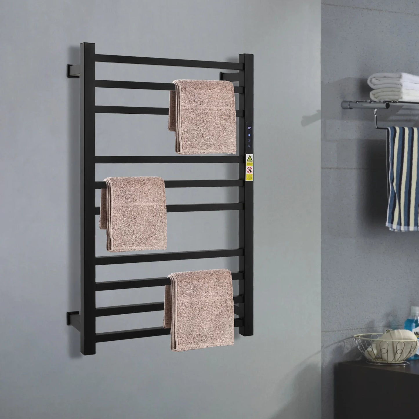 Towel Warmer Rack For Bathroom With Timer Wall Mounted 120W 110V