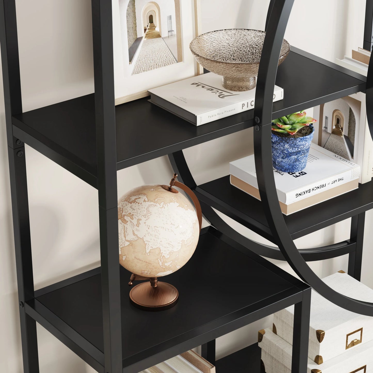 Tribesigns 5 Tier Industrial Bookshelf Etagere Freestanding Bookcase
