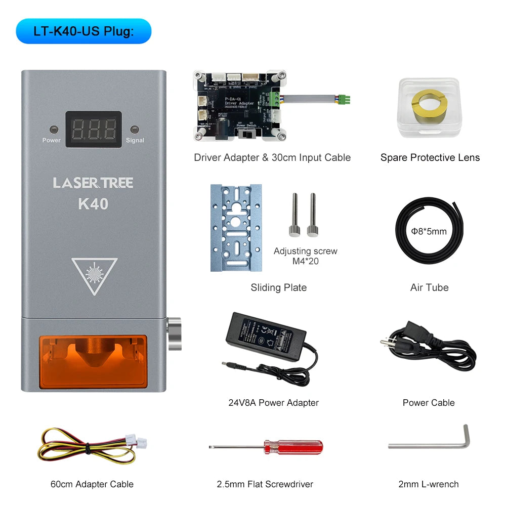 Laser Tree 40W Laser Module With Air Assist For Engravers