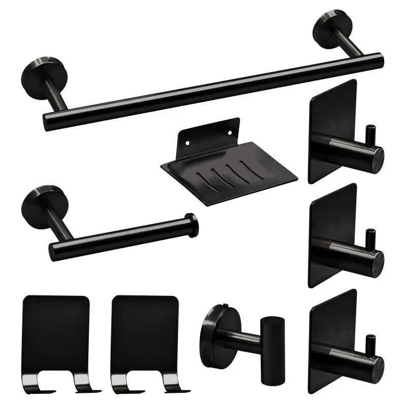 Bathroom Hardware Set 7Pcs Stainless Steel Towel Rack Kit