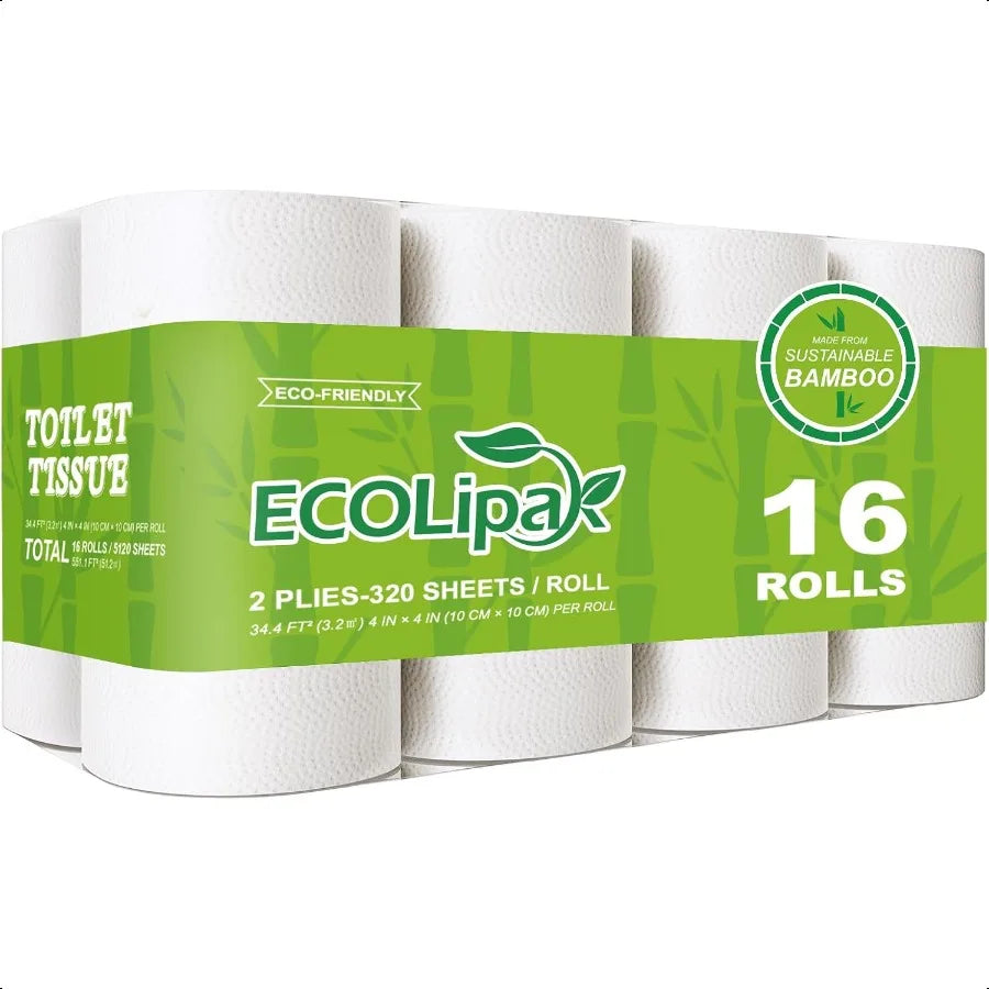 Bamboo Toilet Paper Septic Safe 16 Double Rolls 2 Ply