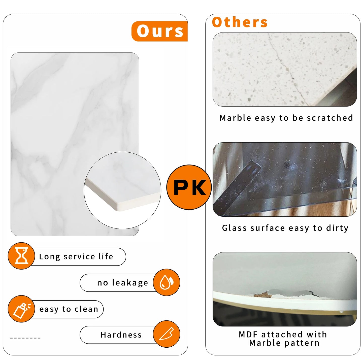BINGOPAW Minimalist Marble Console Table With Metal Frame