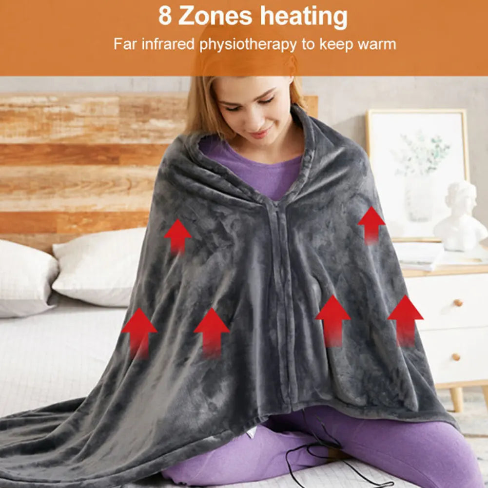 Alloet USB Electric Heated Blanket Shawl With 3 Heating Levels