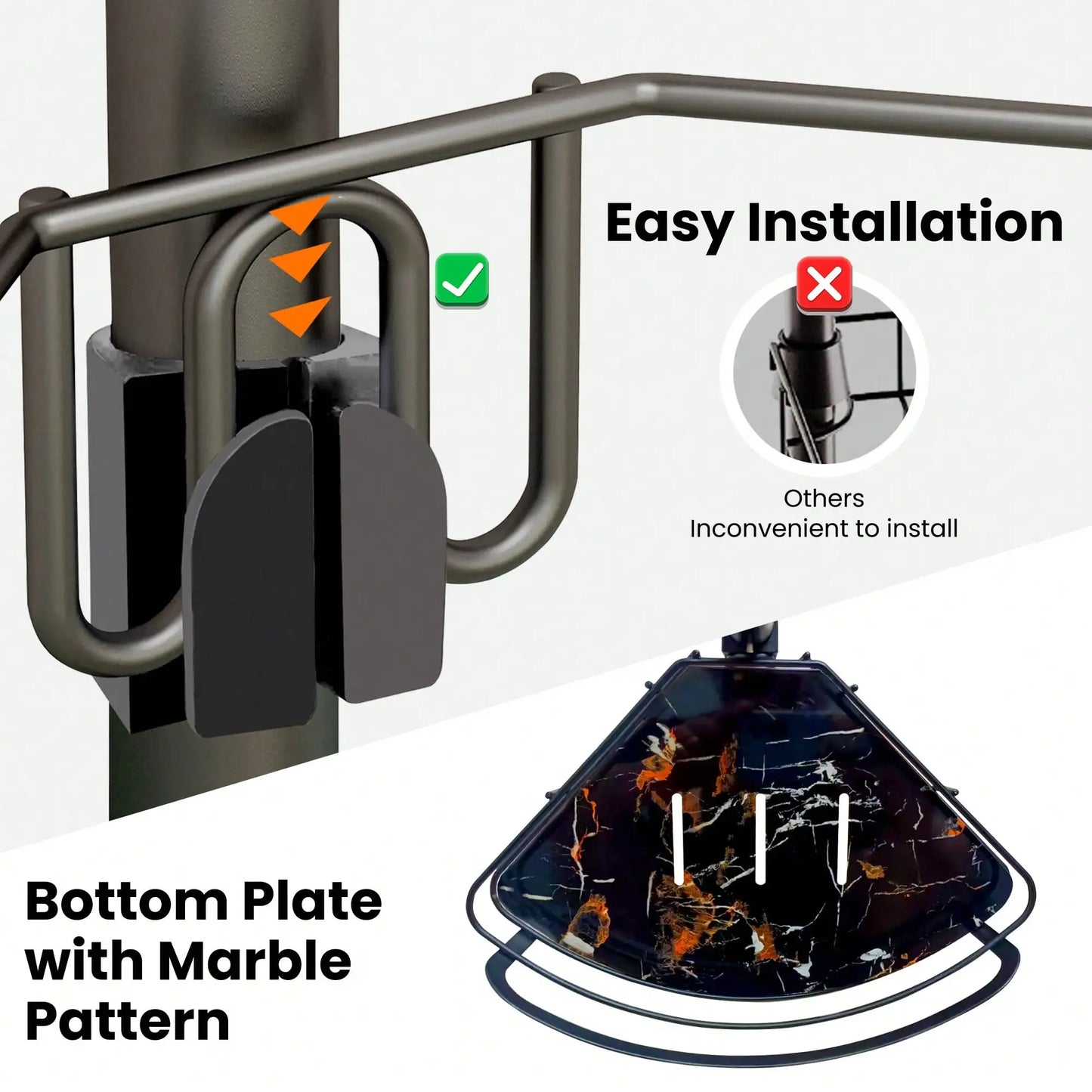 4-Tier No-Drilling Corner Shower Caddy for Inside Shower