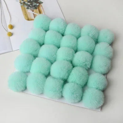 Fluffy Faux Fur Pom Poms For Keychains Hats Scarves DIY