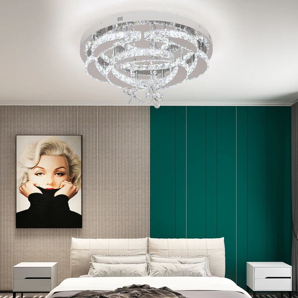 VETRULUS Luxury K9 Crystal Chandelier Modern Ceiling Pendant Light Dimmable