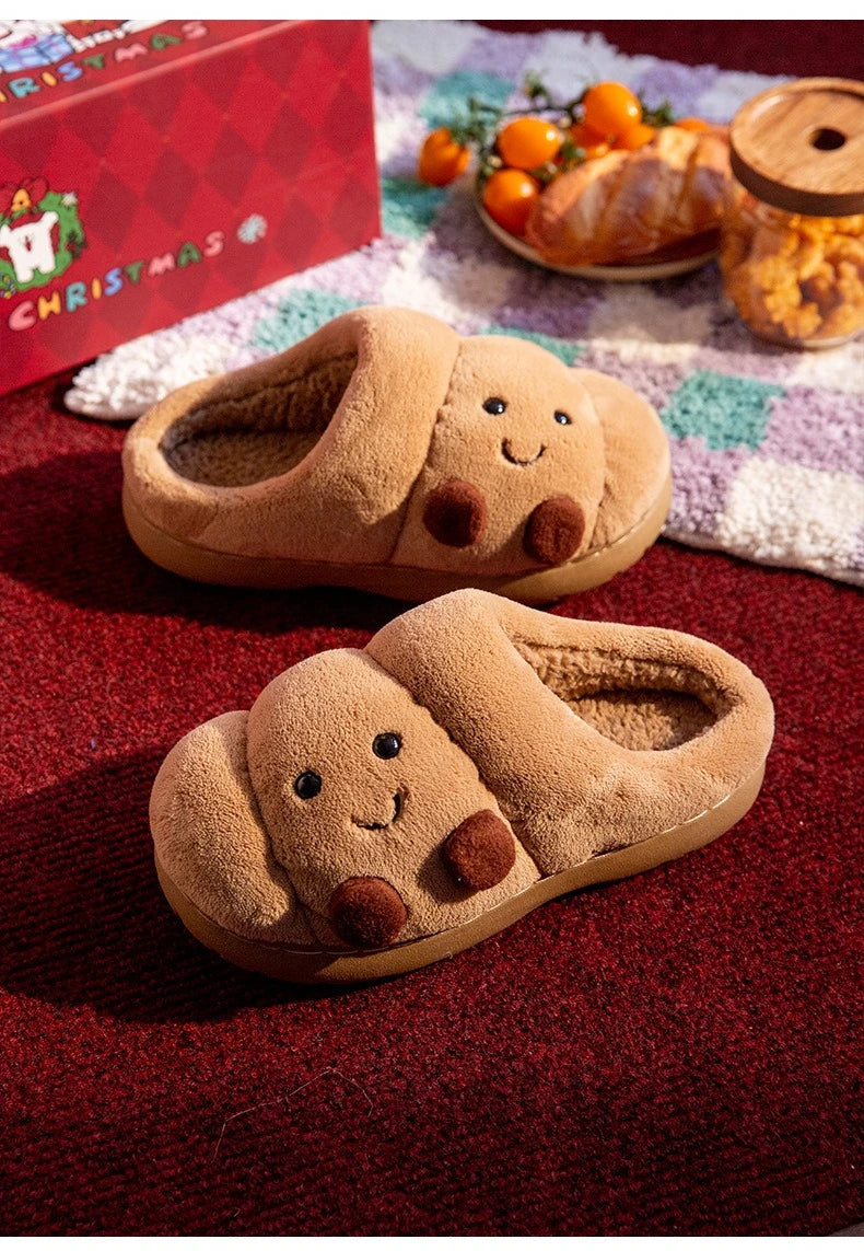 LORGL Cute Cartoon Fluffy Slippers Women Men Indoor House Shoes