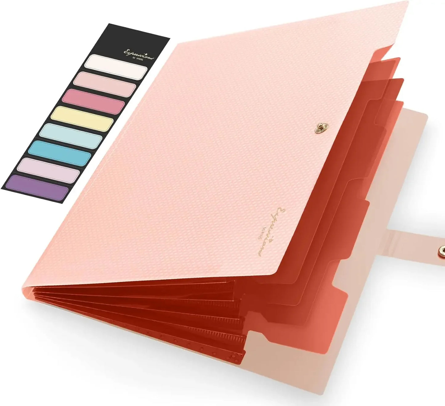 Expandable File Folder With 5 Pockets Polypropylene Organizer Office
