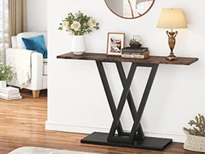 LITTLE TREE Industrial Console Table for Entryway and Living Room