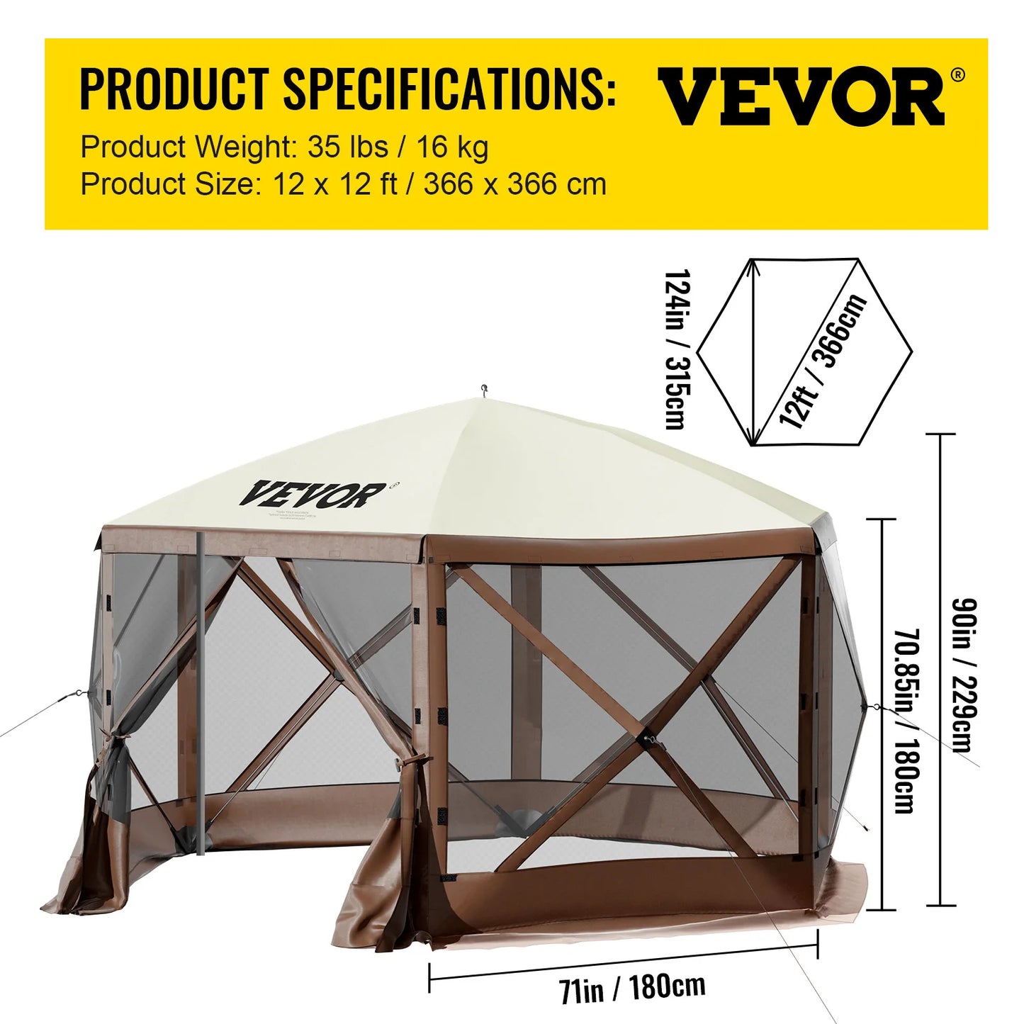 SucceBuy Pop Up Camping Gazebo Shelter for Outdoor Parties