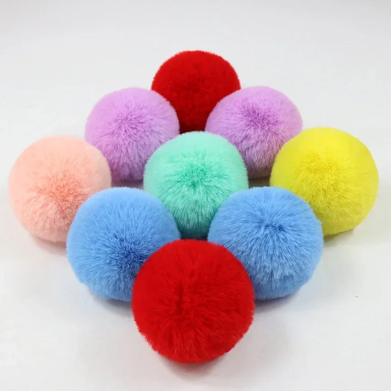 Fluffy Faux Fur Pom Poms For Keychains Hats Scarves DIY