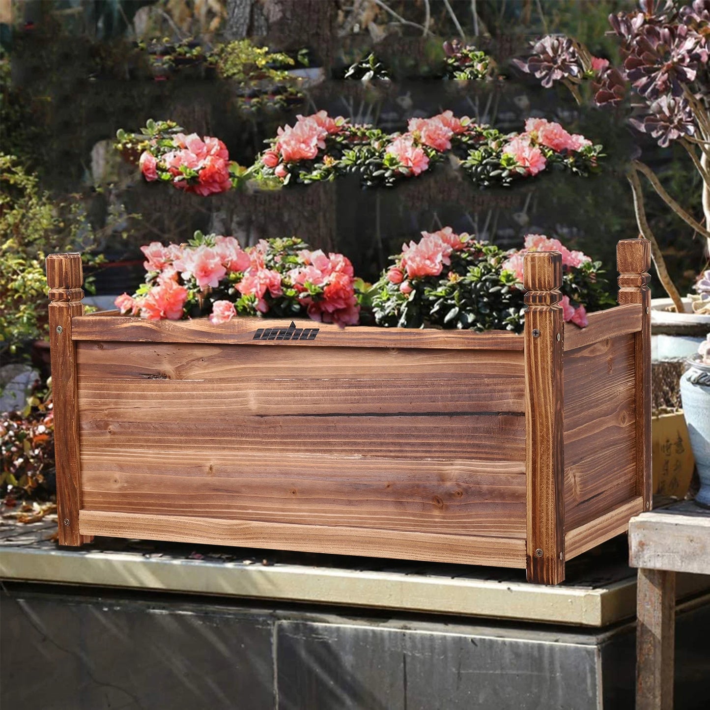 Raised Garden Bed Planter Wood Window Box For Flowers And Vegetables