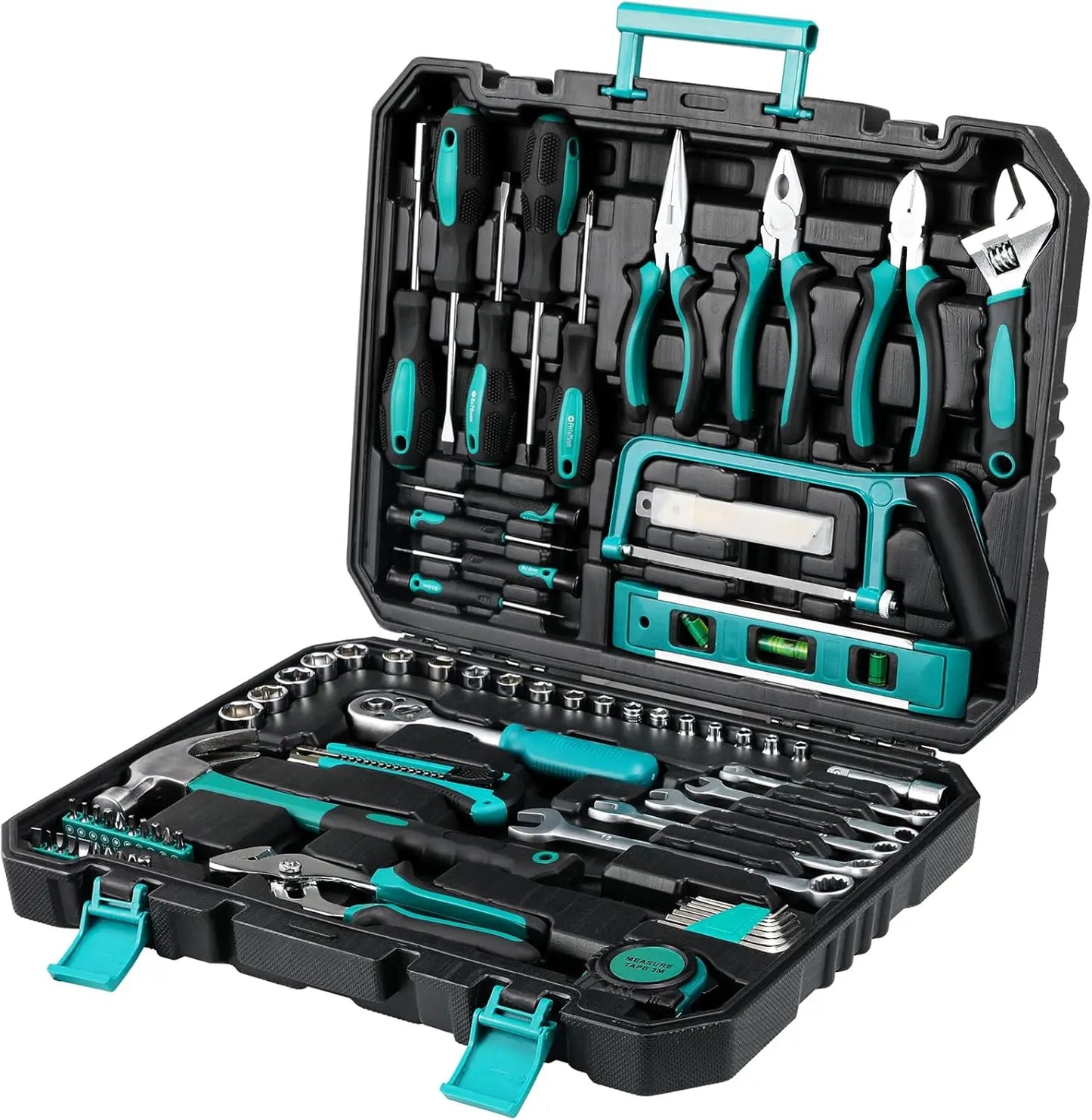 TLGREENDIY 79 Piece Socket Wrench Auto Repair Tool Set Case