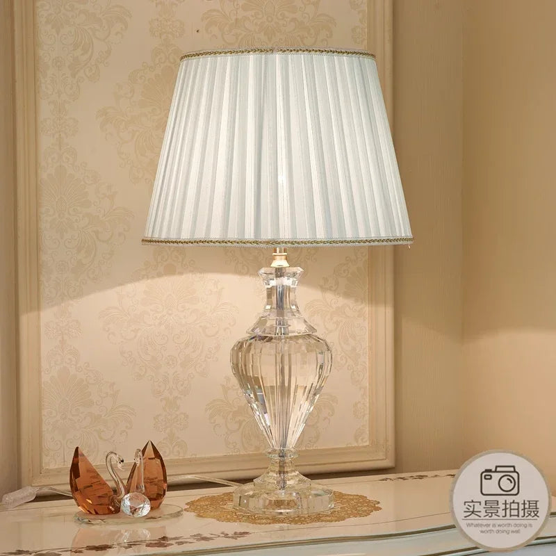 Crystal Table Lamp LED Bedside Light for Modern Bedroom