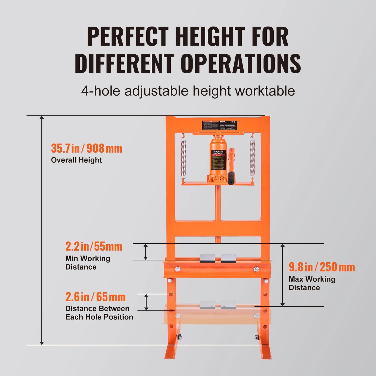 SucceBuy 6 Ton H Frame Hydraulic Shop Press for Garage