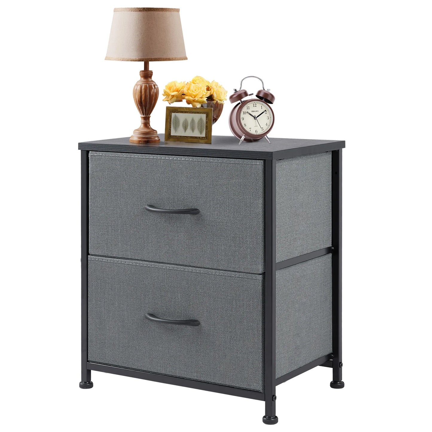 JHK Nightstand Bedside Table With Storage Drawers For Bedroom