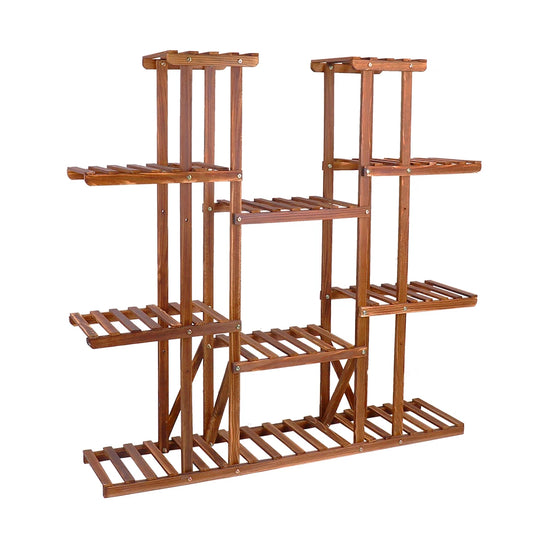 WisforFrame Wooden Plant Shelf Flower Pot Stand Multi-Tier Indoor Outdoor