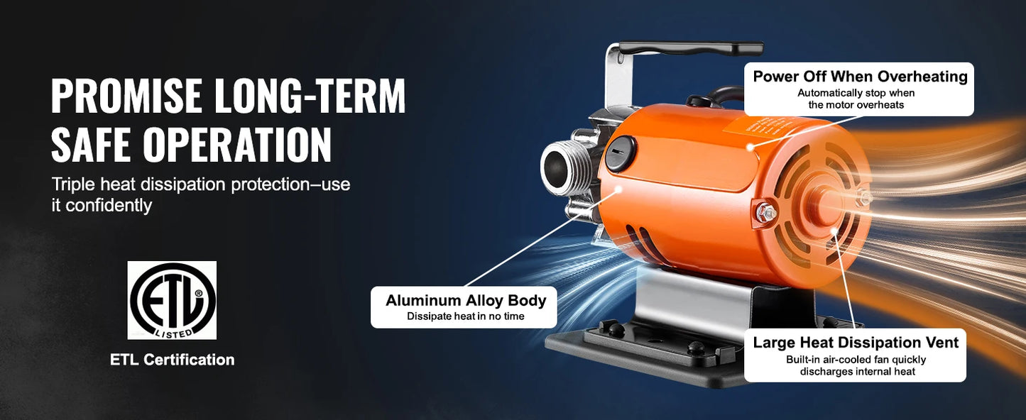 SucceBuy Water Transfer Pump 120V 360 GPH Portable Electric Pump