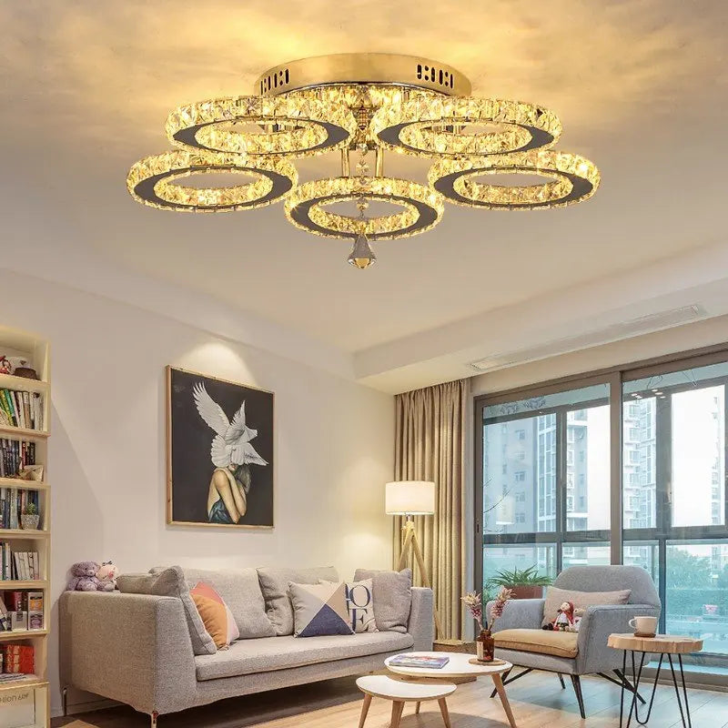 Modern Luxury Ceiling Crystal Chandelier Decoration Home Furniture Living Room Hanging Ceiling Lamp Kitchen Light Led Lighting