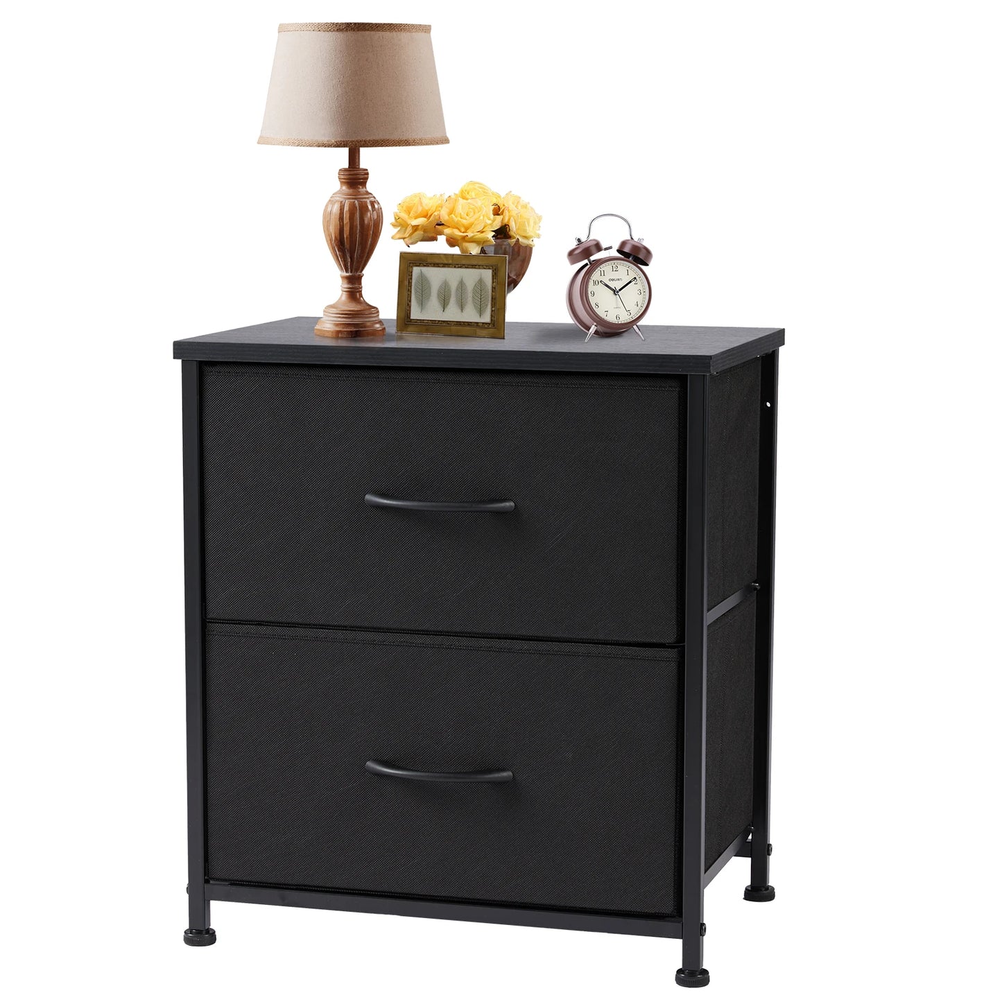 JHK Nightstand Bedside Table With Storage Drawers For Bedroom