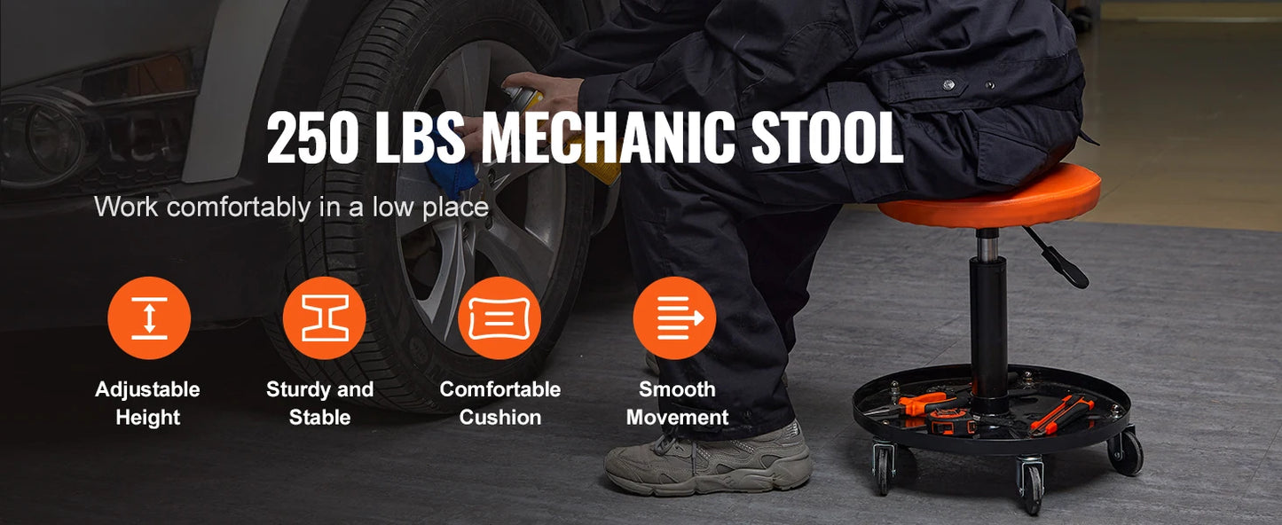 SucceBuy Mechanic Stool Rolling Pneumatic Creeper for Garage Auto Repair