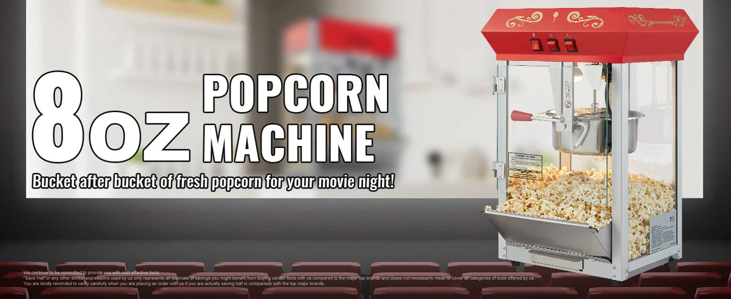 SucceBuy Electric Popcorn Maker Commercial Popper Machine With Scoop