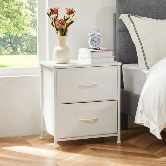 JHK Nightstand Bedside Table With Storage Drawers For Bedroom