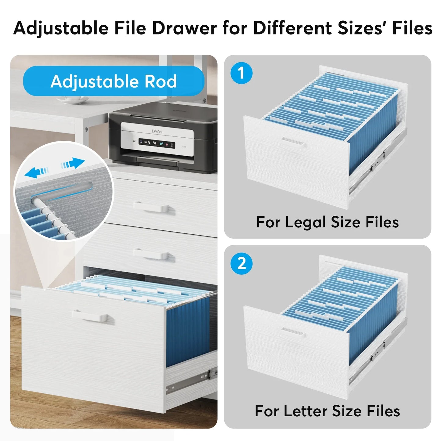 Tribesigns Computer Desk With File Drawer And Monitor Stand