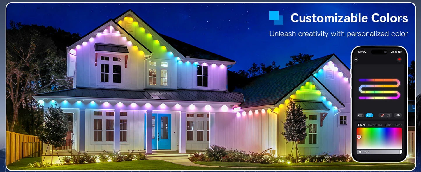 MIMIRGB Smart RGBIC Outdoor Lights 90 LEDs 75 Scene Modes