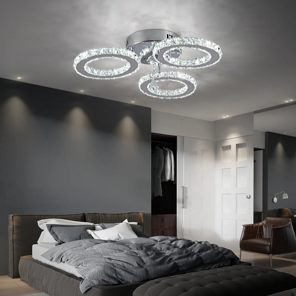 Modern Luxury Ceiling Crystal Chandelier Decoration Home Furniture Living Room Hanging Ceiling Lamp Kitchen Light Led Lighting