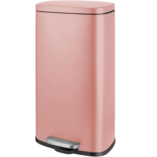 Rectangular Trash Can With Soft Close Pedal Stainless Steel