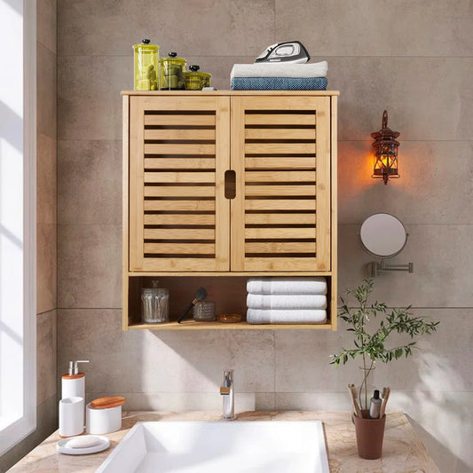 WisforFininsh Wall Mounted Bathroom Storage Cabinet with Adjustable Shelves