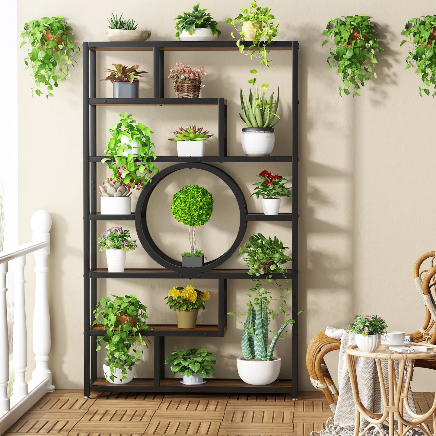 Tribesigns 5 Tier Industrial Bookshelf Etagere Freestanding Bookcase