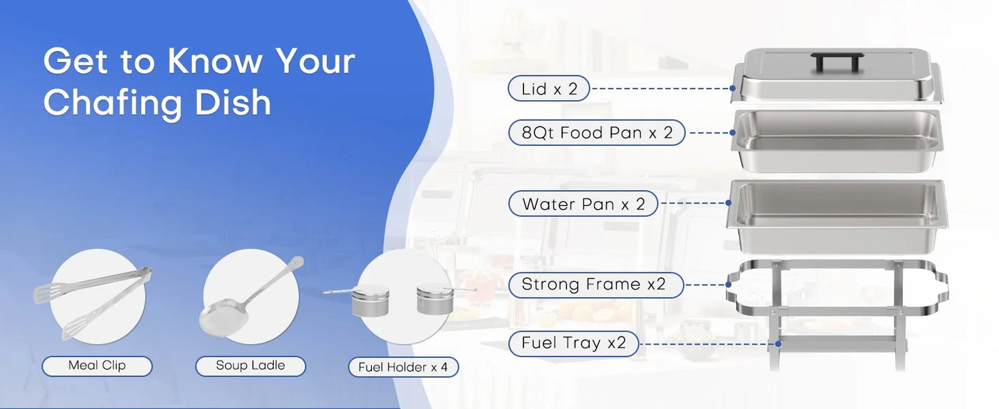 ROOMARK Chafing Dish Buffet Set Stainless Steel Catering Warmer