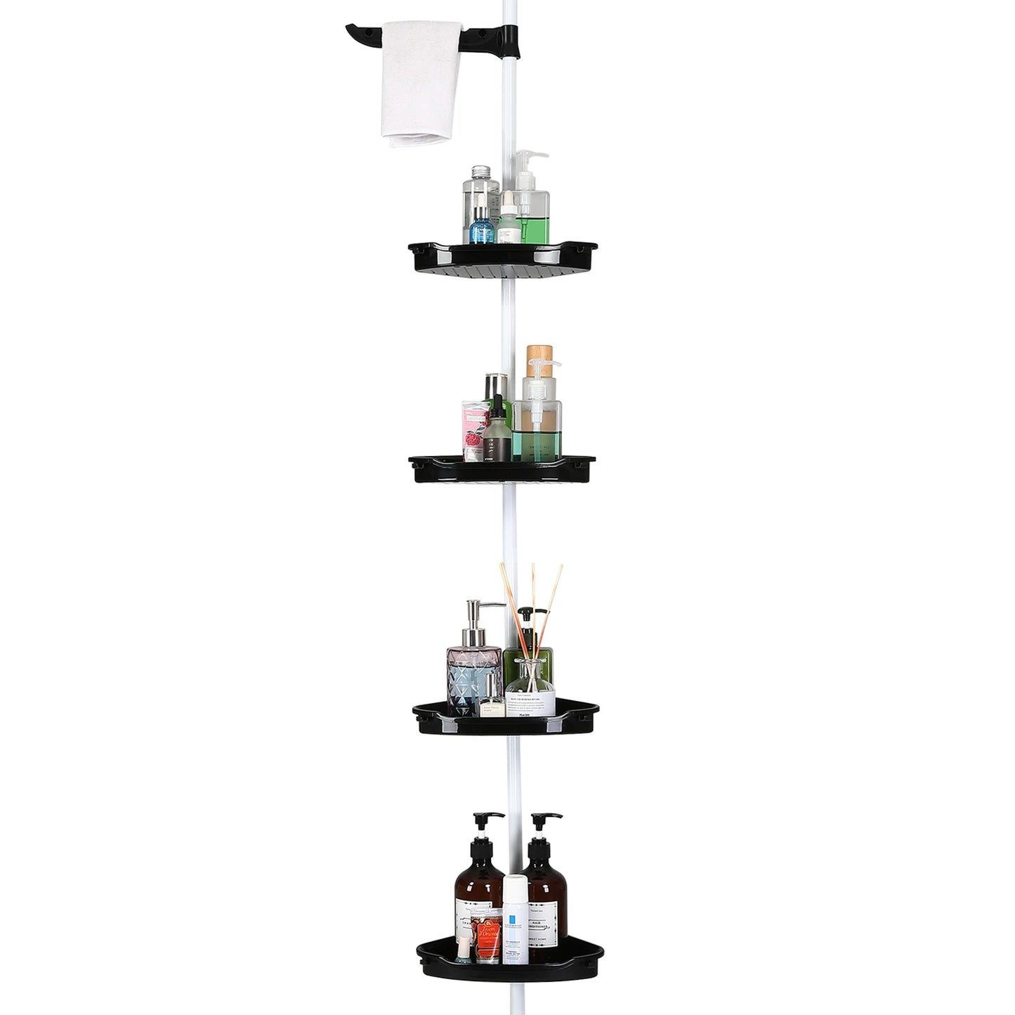 HiMISS Corner Shower Caddy With Tension Pole 4 Tier Organizer