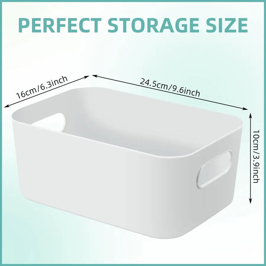 12-Pack Plastic Storage Bins With Handles For Home Organization
