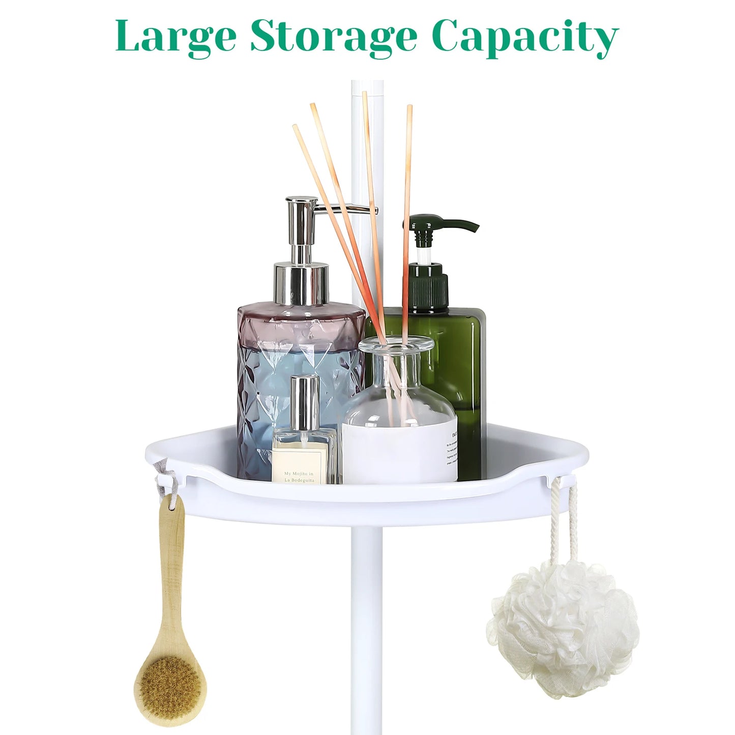HiMISS Corner Shower Caddy With Tension Pole 4 Tier Organizer