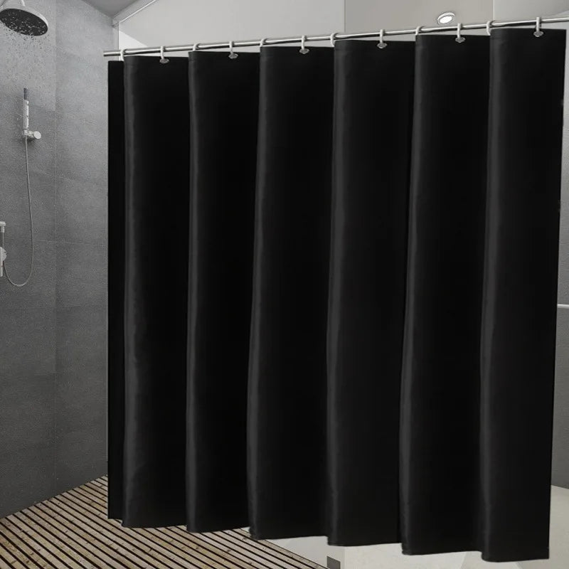 Polyester Fabric Shower Curtain Liner Mildew Proof Waterproof With Hooks