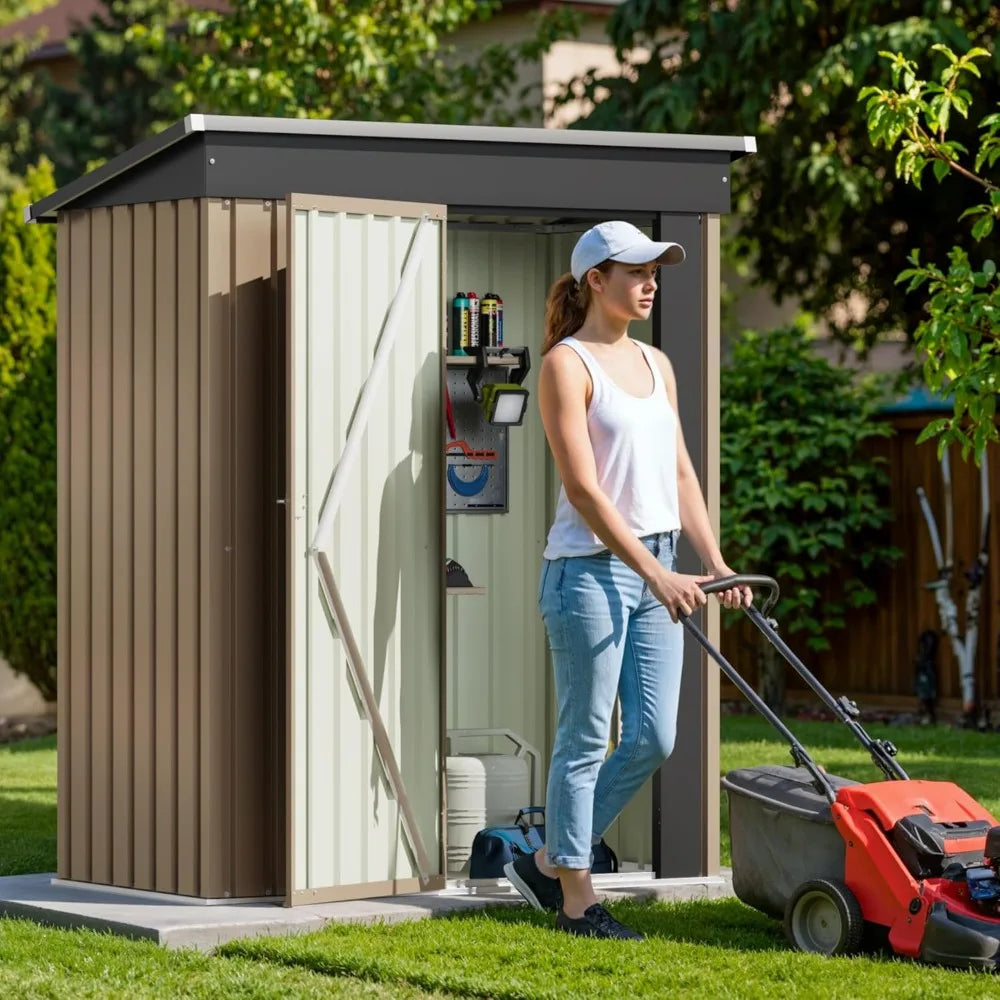 Outdoor Lockable Metal Shed For Garden Storage Anti Corrosion Design