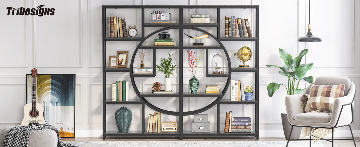Tribesigns 5 Tier Industrial Bookshelf Etagere Freestanding Bookcase