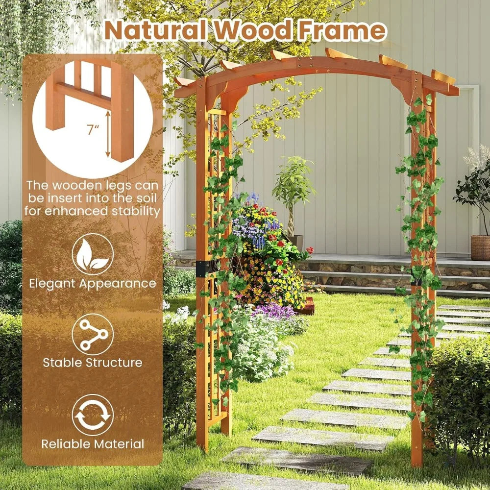 Wood Garden Arbor Trellis For Climbing Plants And Wedding Ceremony